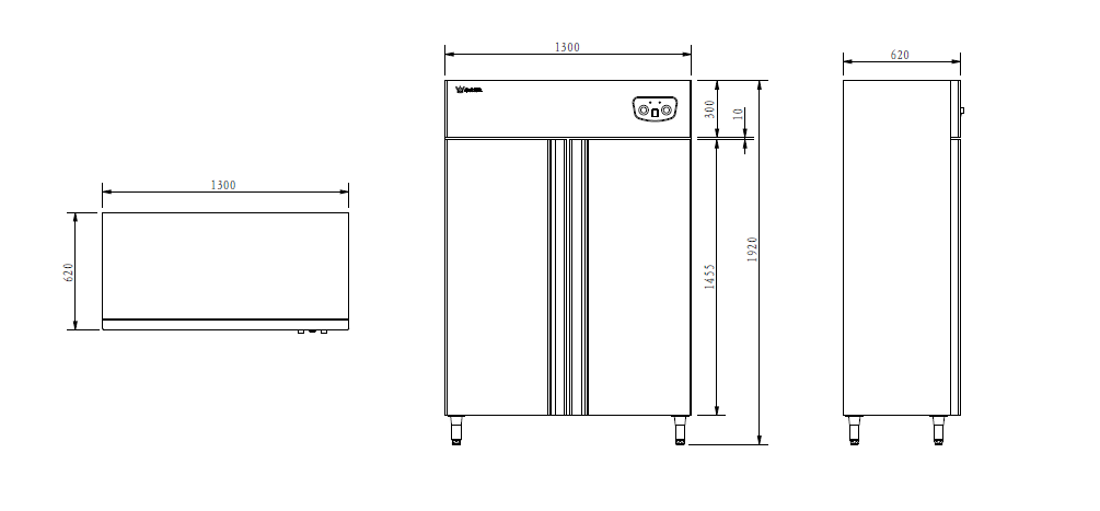 雙門熱風(fēng)循環(huán)消毒柜三視圖