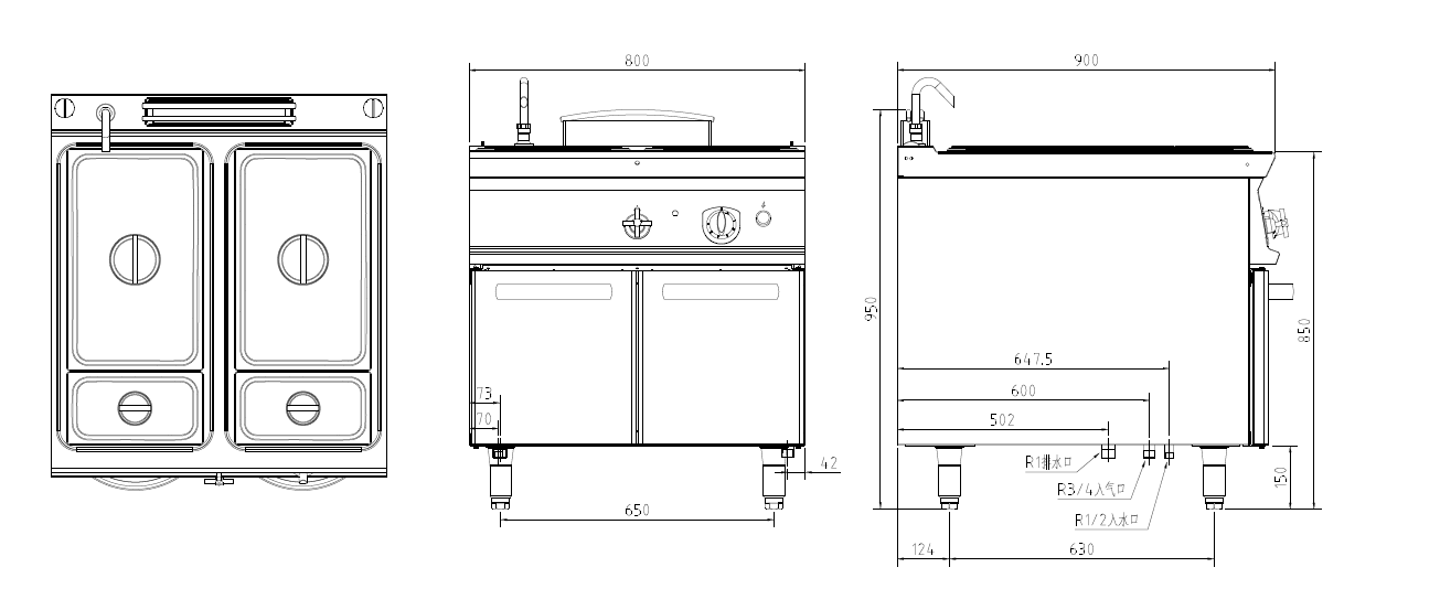 燃?xì)鉄釡剡B柜三視圖