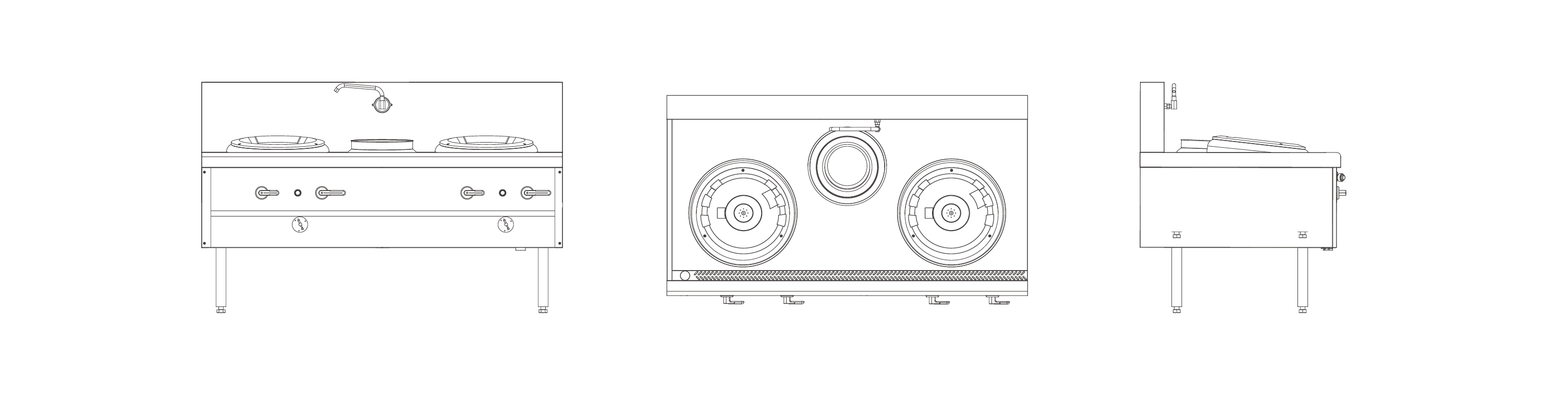 華匠系列燃氣灶三視圖