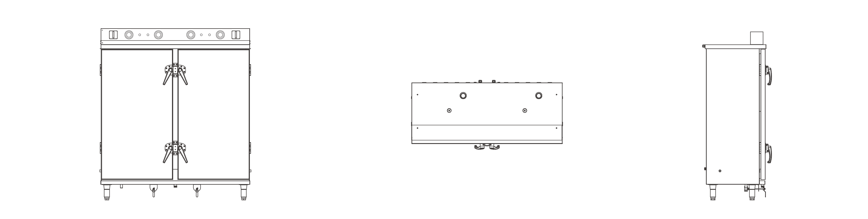 華信系列蒸飯柜三視圖